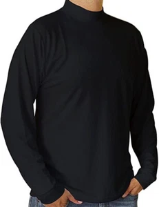 Microfiber Base-layer Long Sleeve Mock Shirt (Black, Med) by Colorado Timberline - Picture 1 of 3