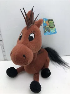 ZIBBIES brown Horse Plush Stuffed Animal Play Visions Koosh Rubber Hair 8" W Tag - Picture 1 of 6