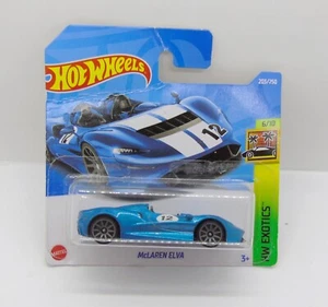 5494 HOT WHEELS CARTE E.U / EXOTICS 2022 / 203/250 Mc LAREN ELVA BLEU 1/64 - Picture 1 of 1