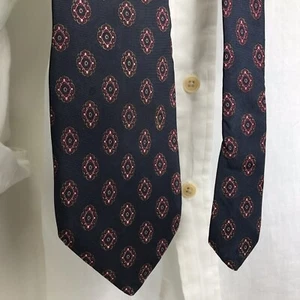 Christian Dior Azul 3.5" x 58" Estampado Gráfico Borgoña Rosa Hecho en W Alemania - Imagen 1 de 8
