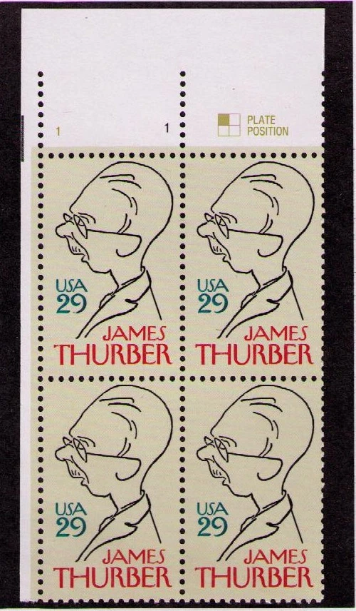 US USA Sc# 2862 MNH FVF PL# BLOCK James Thurber Literary Art - Image 1 of 1
