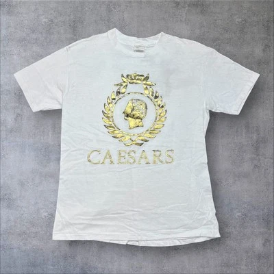 Vintage 90s Caesars Palace Destination Center Graphic Logo Mens White Tee Medium - Image 1 of 4