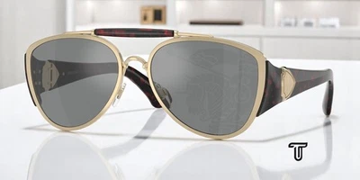 Gafas de sol unisex BURBERRY BE3161 1109AI oro claro gris oscuro tampo plata 60 mm Foto 1 de 2