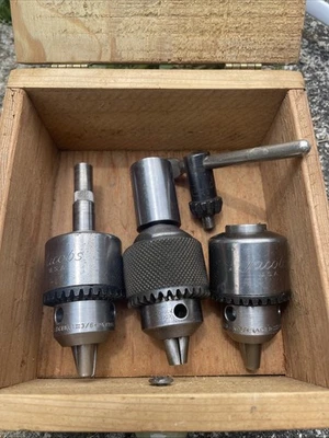 Jacobs Ball Bearing Super Chuck Vintage Metal Tool Plus 3 Chuck 1 Key And Box - Image 1 of 4