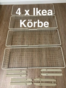 4 x IKEA Komplement Körbe + Schienen beige für Pax 100 x 35 cm Schrank Rarität! - Bild 1 von 13
