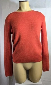 Mercer & Madison Women Sweater Orange Brick Italian Merino Wool 100% Sz M - Picture 1 of 7