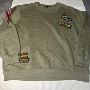 Vinyl Icon Def Leppard Patch Sweatshirt Large Green Hysteria Love Bites Size XL - Picture 1 of 17