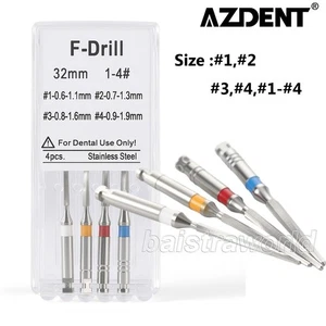 4Pcs/Pack Dental Endodontic F Drills Reamers For Fiber Post Stainless Steel 32mm - Picture 1 of 23