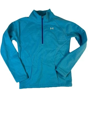 Under Armour Girls 1/2 Zip Fleece Pullover, Turquoise, Size Medium - Image 1 of 4