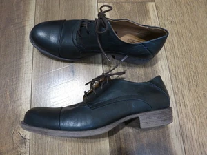Miz Mooz Women's Blue Leather Lace Up Letty Oxford Loafers Sz 9.5 - Picture 1 of 15