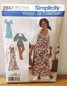 Simplicity 2947 Khalia Ali Collection Sewing Clothes Pattern Uncut 18W-24W Dress - Picture 1 of 3