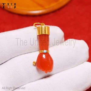 Cornalina Figa Colgante Plata de Ley 925 Turquesa Piedras Preciosas Figa... - Imagen 1 de 4