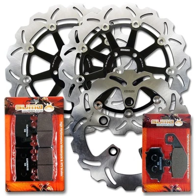 Front + Rear Brake Disc Rotor + Pads for Kawasaki ZX-9R Ninja B [1994-1995] — 第 1/4 张图片
