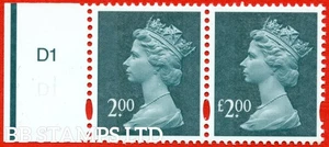 SG. Y1747a. £2.00 Deep Blue Green. A fine UNMOUNTED MINT cylinder " D1 n B75181 - Picture 1 of 1