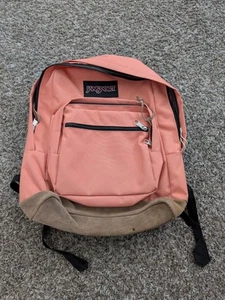 JanSport Right Pack Backpack Misty Rose Leather Bottom Bookbag - Picture 1 of 10