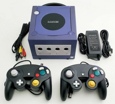 OG Nintendo GameCube Gaming System INDIGO Console 2 Controller Bundle DOL-001 - Image 1 of 4