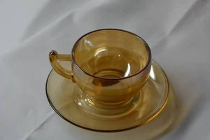 Vintage schillernde Ringelblume Karneval TEETASSE Ei Nog Punsch Becher Jeannette Hazel Atlas - Bild 1 von 1