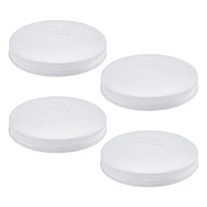 110mm White Replacement Metal Lids (4pk), Fits Gallon Jars