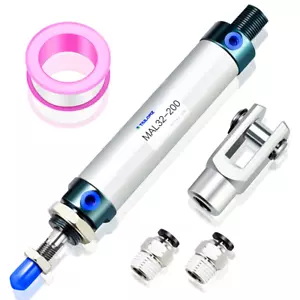TAILONZ PNEUMATIC 32mm Bohrung 200mm Hub Luftzylinder Double Action mit Y Conne - Bild 1 von 12