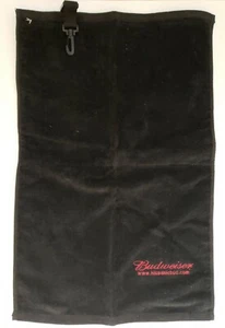 Budweiser Black Golf Towel 16" x 25.5" - Picture 1 of 4