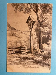 Alte AK von Am Weg zum Lindenberg, Künstlerkarte, Buchenbach, nicht gelaufen - Bild 1 von 2