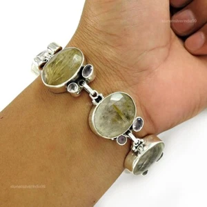 Sterling Silver Amethyst Bezel Anniversary Chain Engagement Womens Gift Bracelet - Picture 1 of 6