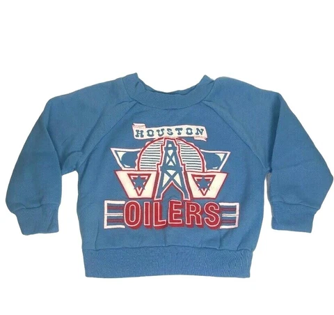 Vintage 80's Park Bench Kids HOUSTON OILERS Sweatshirt - Toddler Sz 3 - RARE! Cover