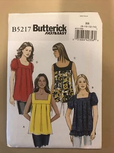 Pulóver superior Butterick patrón de costura B5217 yugo suelto 8-10-12-14 sin cortar - Imagen 1 de 3