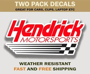 Paquete de dos calcomanías adhesivas Hendrick Motorsports NASCAR para fanáticos de las carreras - Imagen 1 de 2
