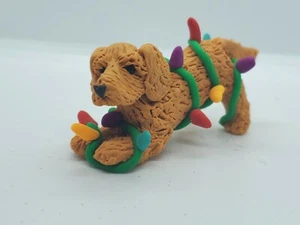 GOLDEN RETRIEVER Adorno de Navidad ENREDADO EN LUCES HECHO A MANO - Imagen 1 de 7