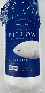 Cosy House Collection Luxury Bamboo Viscose Memory Foam Pillow Queen Size White - Picture 1 of 4