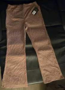 Women Stretchy Yoga Pants Boot Cut Mauvre Geo Print SzXXL - Picture 1 of 3