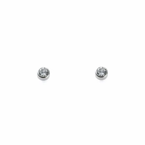 Pendientes bebe o niña Oro Blanco Chatón Redondo 3 mm (9kts) (T1848P9K) - Imagen 1 de 3