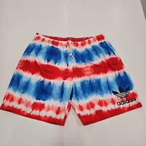 Adidas Lined Red White Blue Swim Trunk Shorts Men's 2XL Good Condition - Picture 1 of 10