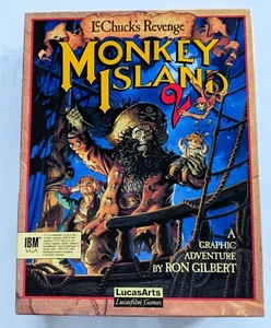 Monkey Island 2 Le Chucks Revenge IBM PC Floppy Disk Original Box & Manual - Picture 1 of 8