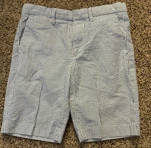 J.Crew Ludlow Boy's Blue/White Gramercy Seersucker Slim Shorts Size 8 - Picture 1 of 4