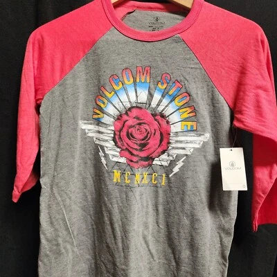 Camiseta Volcom Meninos Juvenis Grande G Manga Longa G G Decote Redondo Logotipo Gráfico Vermelha - Imagem 1 de 2