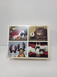 New Old Stock Christmas Cards 90's American Cat Art by Lowell Herrero Complete. - Picture 1 of 3