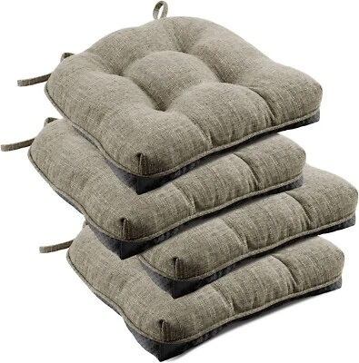 Indoor Chair Cushions for Dining Chairs, Tufted Overstuffed Textured Memory Foam - Image 1 of 4