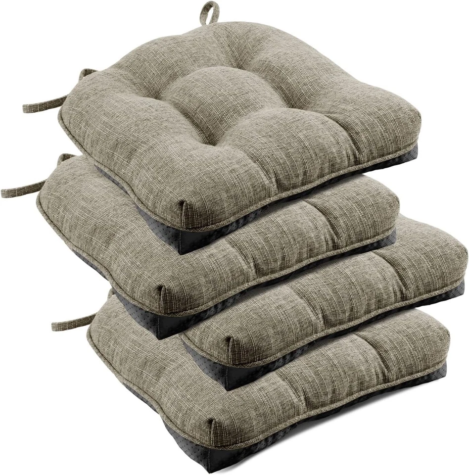Indoor Chair Cushions for Dining Chairs, Tufted Overstuffed Textured Memory Foam - Image 1 of 4