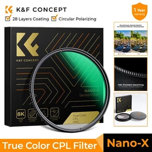 K&F Concept True Color CPL Circular Polarizing Filter Ultra-thin NANO-X 49-82mm - Picture 1 of 9