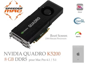  Nvidia Quadro K5200 8GB DDR5 Apple Mac Pro, Bootscreen Metal Monterey Sonoma - Photo 1/4