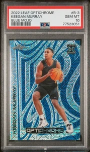 2022 LEAF OPTICHROME BLUE PRIZM CRACKED ICE MOJO KEEGAN MURRAY RC # /4 PSA 10 - Picture 1 of 6