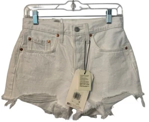 Levi's High Rise weiße Damen Premium 501 Shorts, Keep It Clean, Größe 26 neu mit Etikett - Bild 1 von 5