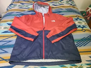 EUC NORTH FACE MENS HOODED NYLON RAIN JACKET RED AND BLUE SIZE XXL - Picture 1 of 12