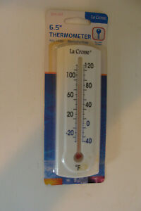 La Crosse Indoor Outdoor Thermometer 204-107 w/ Key Hider on back 6.5"