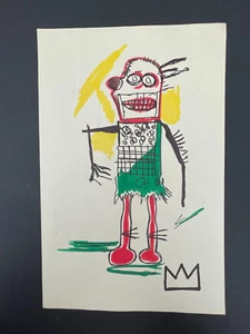 Jean-Michel Basquiat Abstract Figure on Paper 11.75" x 8.5" - Picture 1 of 5
