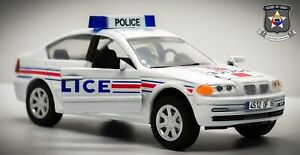 BMW 328i Police France Car Model Toy Diecast Amercom 1:43