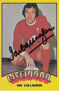 Vintage SIGNED A & BC 1974/75 Trading Card IAN CALLAGHAN LIVERPOOL - Picture 1 of 1
