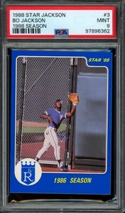1988 Star Bo Jackson Baseball #3 Bo Jackson PSA 9 COME NUOVO - Foto 1 di 2